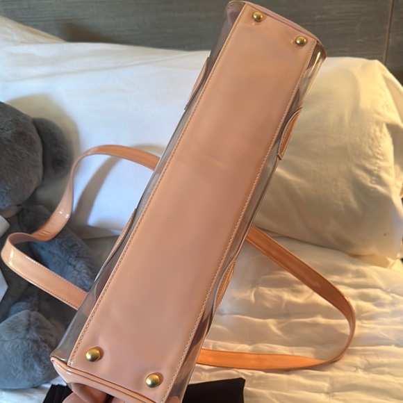 Chanel Pink Transparent Tote with Iconic CC Logos Vintage 90s XL Peachy Pink - Picture 8 of 8